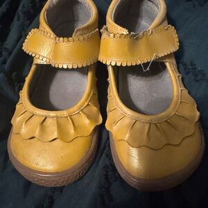 Livie & Luca Yellow Dress Shoes with Ruffle Detail